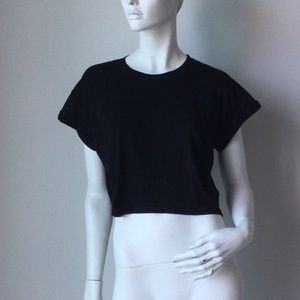 H & M 80’s Style Black Cropped T-Shirt